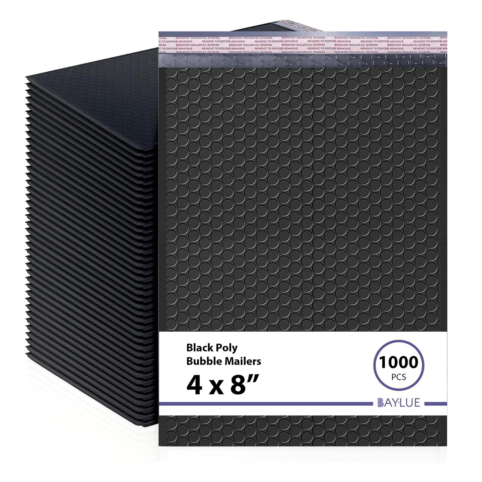 Purple Small Bubble Mailers 4x8 Inch #000 | Thick Padded Poly Mailer Envelopes |