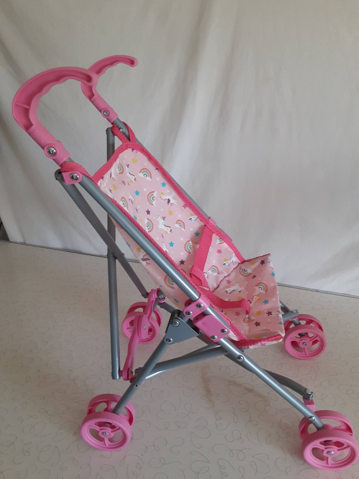 Umbrella Stroller for Dolls Pink Unicorn