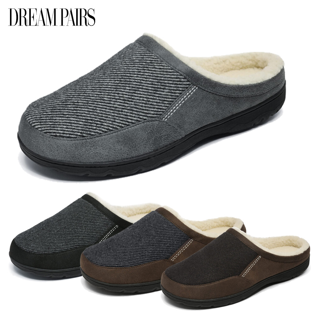 DREAM PAIRS Men's Cozy Memory Foam Slippers Fuzzy Slip-on Washable Indoor Shoes