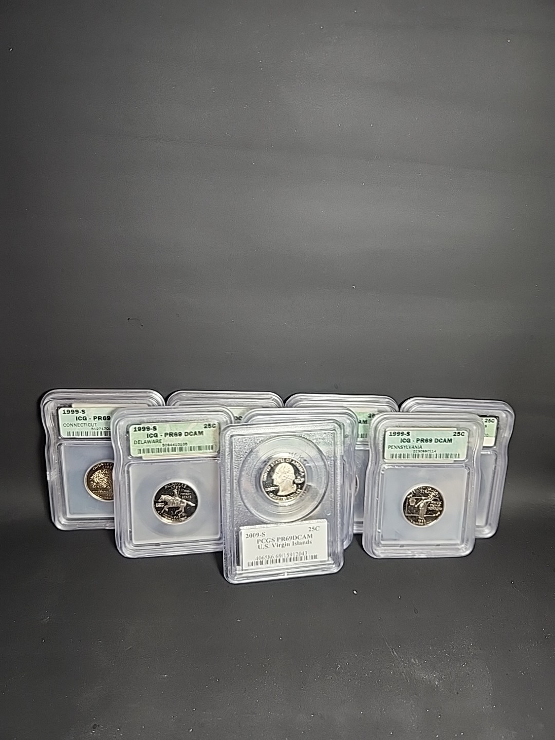 (8) Coin Lot Proof-unc Quarters #551