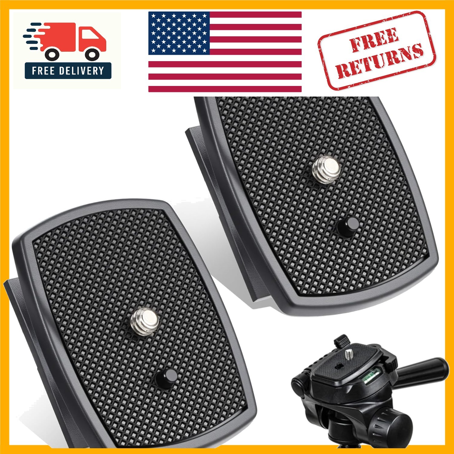 2 PCS Universal Quick Release Plates 43mm for Tripods - Durable & Lightweight