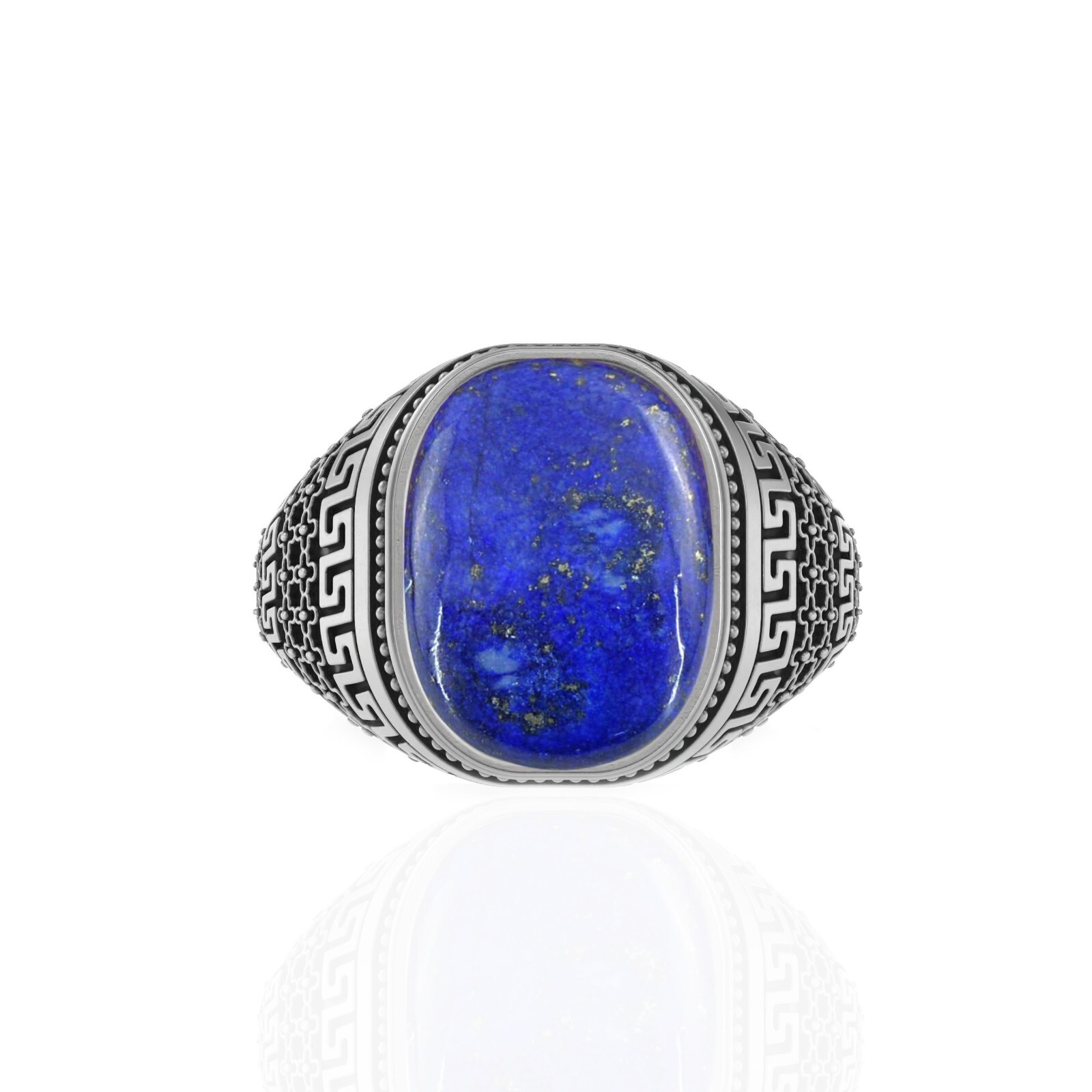 Solid-925 Sterling Silver Gemstone Lapis-Lazuli Premium Comfortable Men's Ring