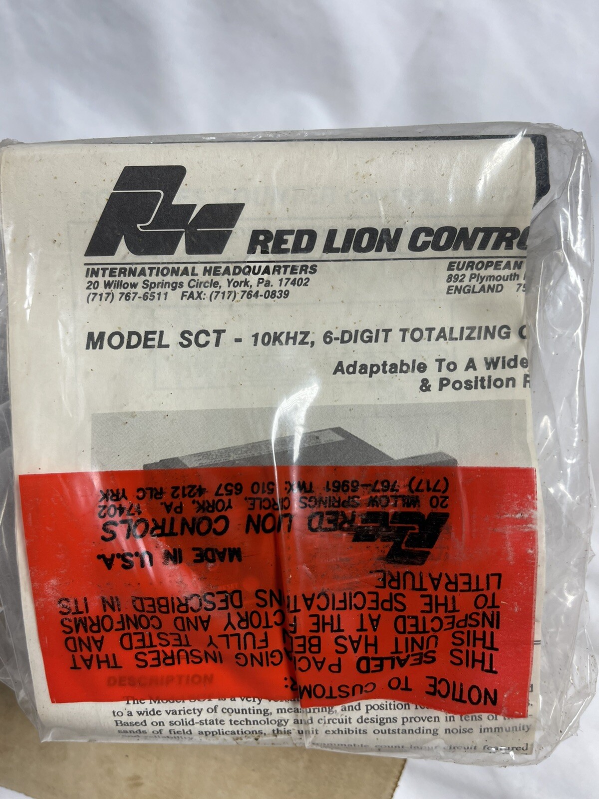 Red Lion SCT00600 Totalizing Counter 