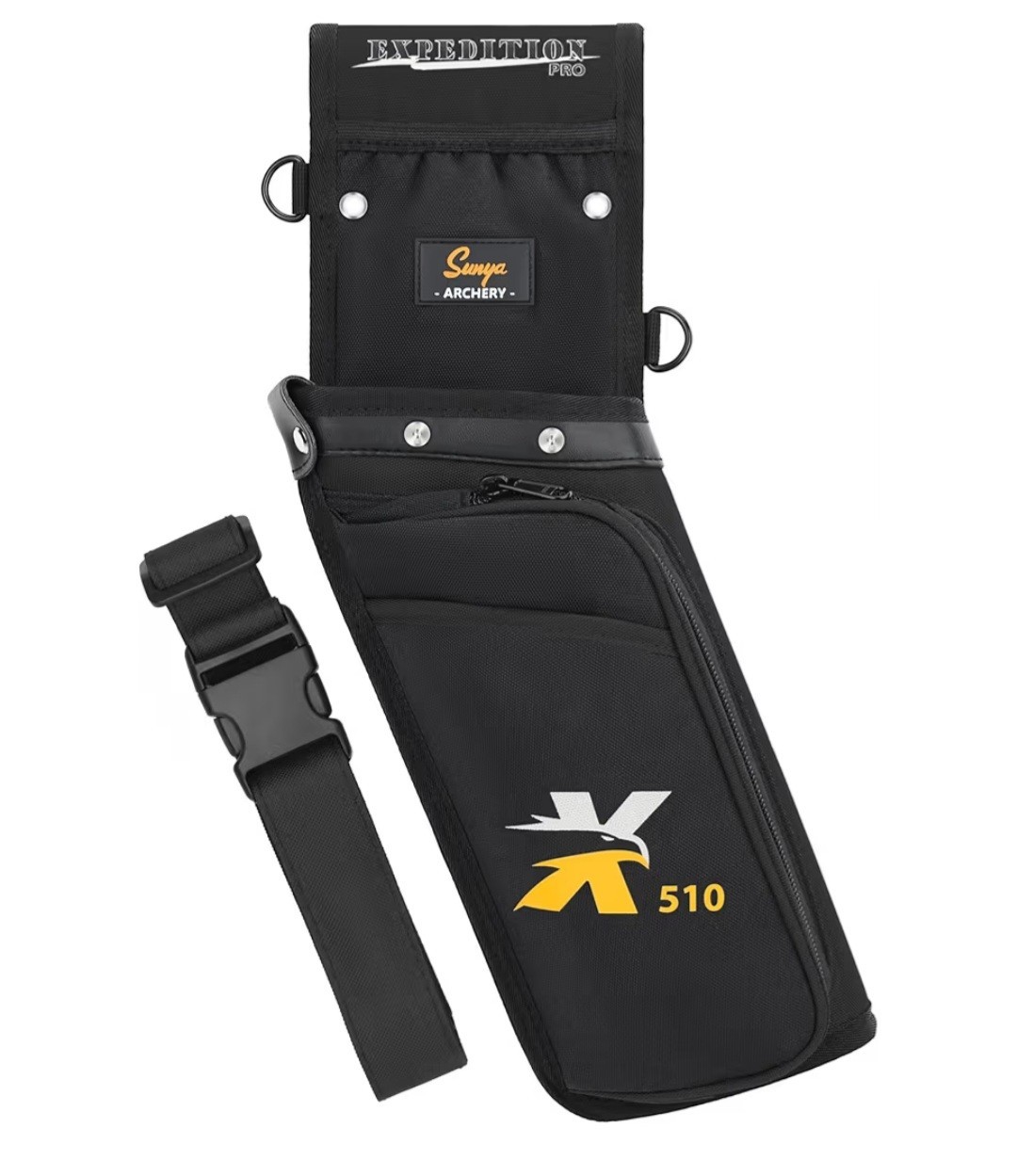 SUNYA X510 Field & Competition Hip Arrow Quiver | 3-Slot Noise-Free Archery Q