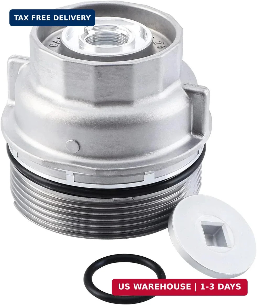 Oil Filter Housing Cap Assembly 15620-31060 with Oil Plug Fit for Toyota 2005-20