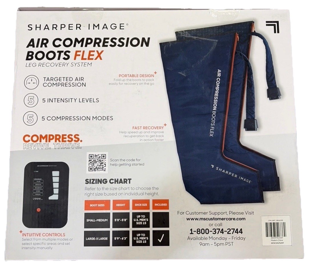 SHARPER IMAGE AIR COMPRESSION BOOTS Large/XLarge 5'9-6'3