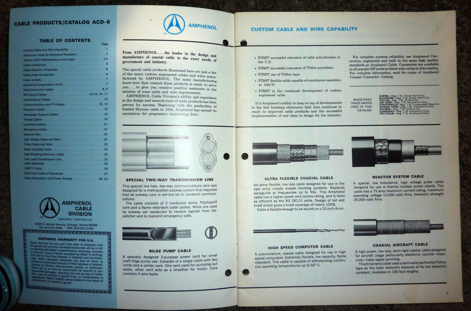 Amphenol Cable Products Catalog ACD-6 Original