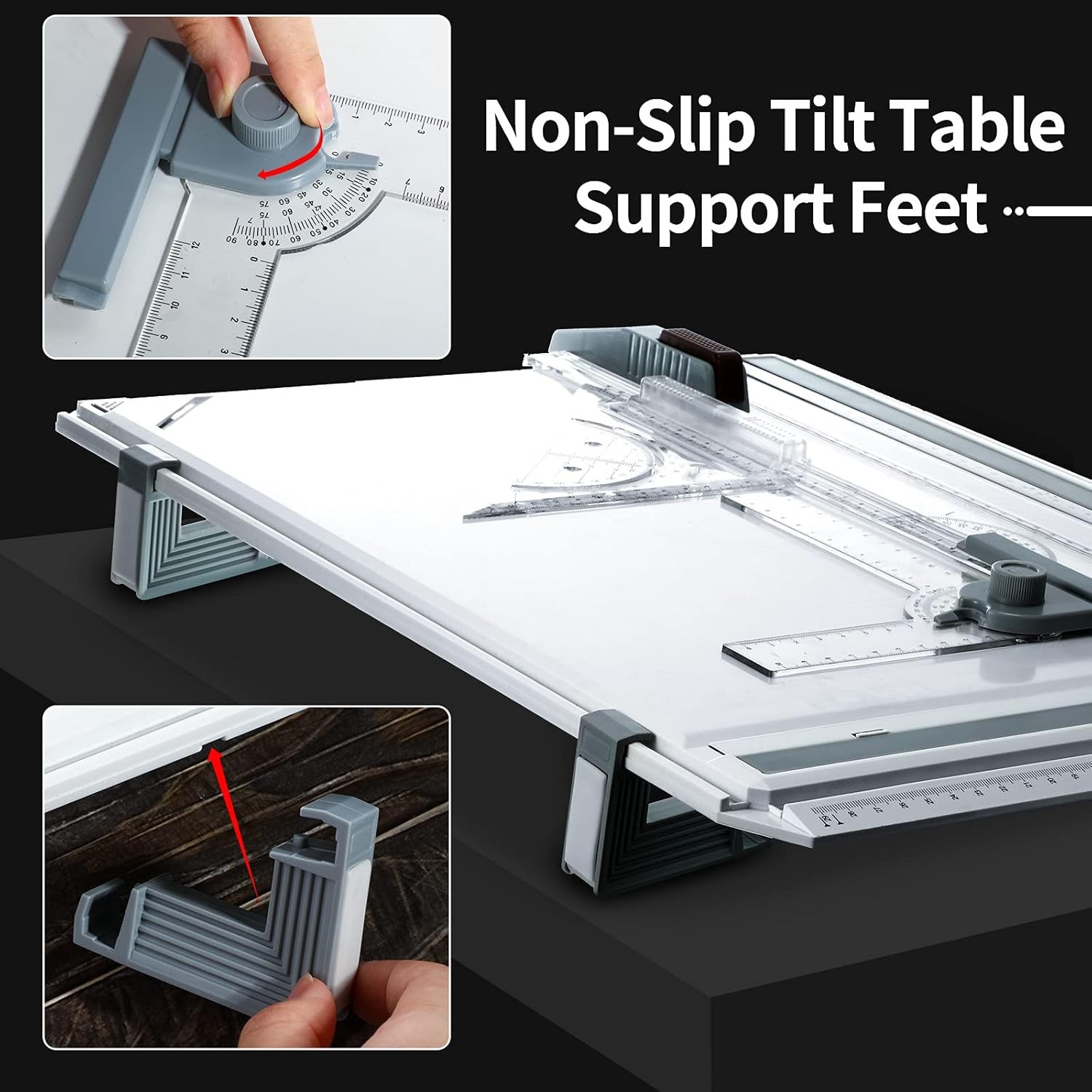 A3 Portable Drawing Board, Multi-Function Metric Drafting Table with Clear Rule