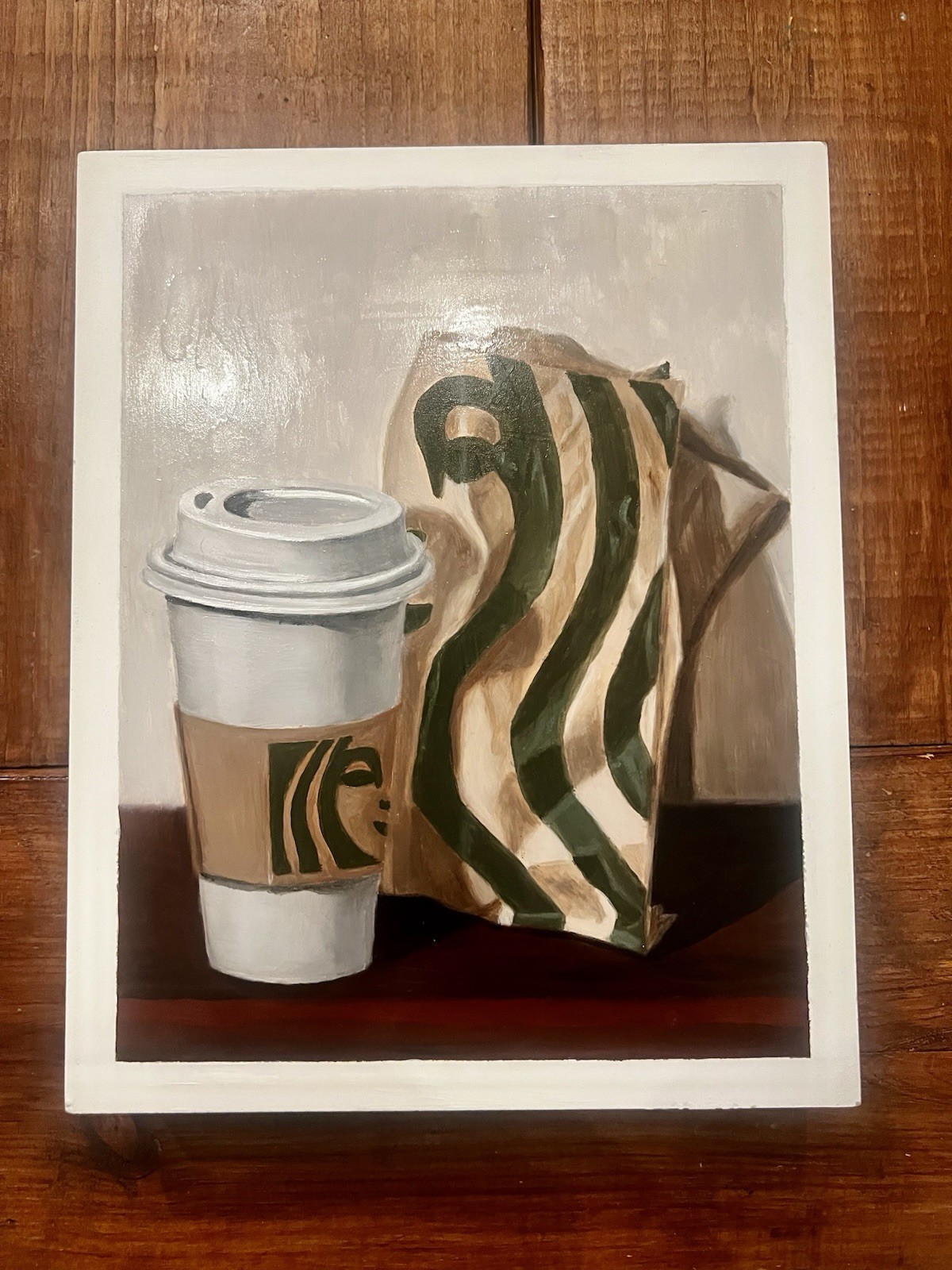 Original Oil Painting Coffee Still Life 10x8 Framed Cafe Art Sandra Murphy