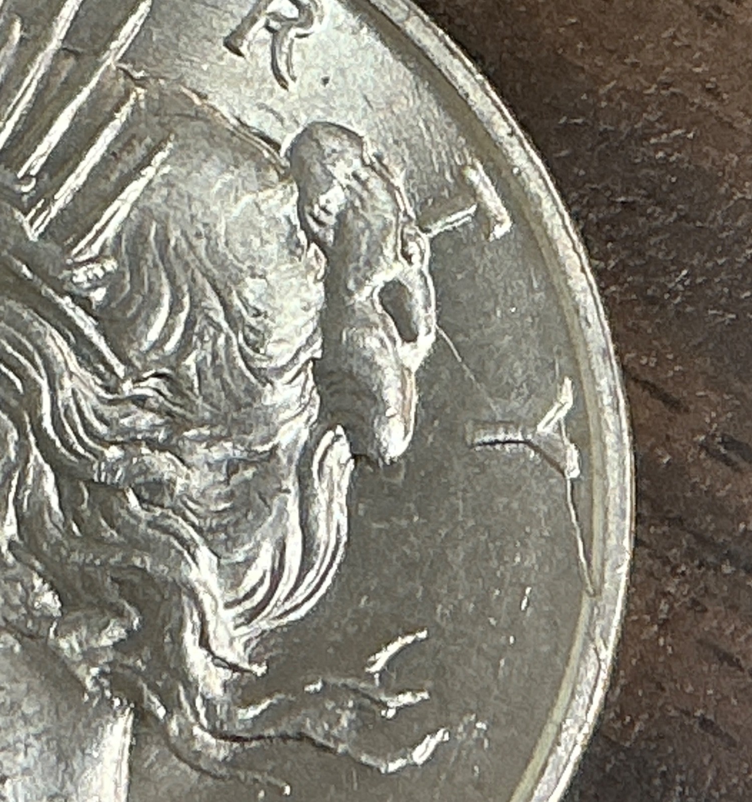 1923-D - $1 Peace Silver Dollar - BU - Die Breaks