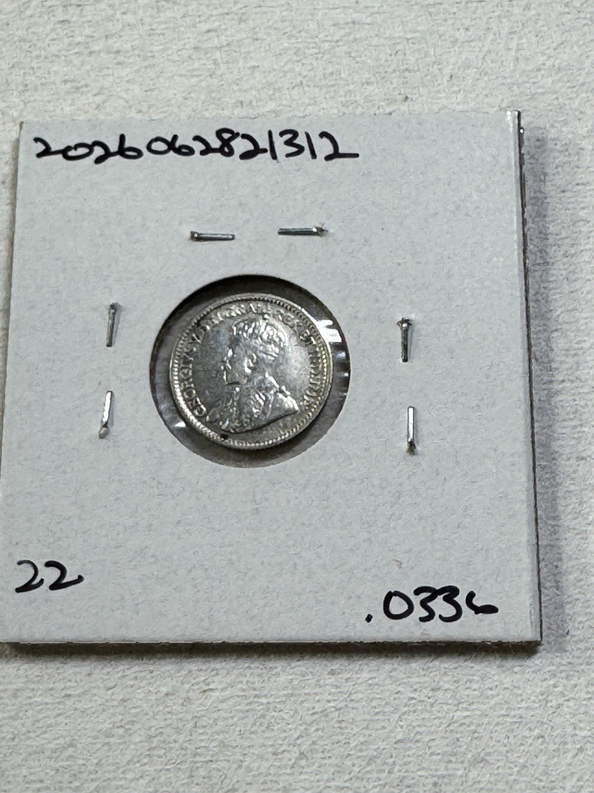 1912 Canada 5 Cents Small Silver Coin Cleaned