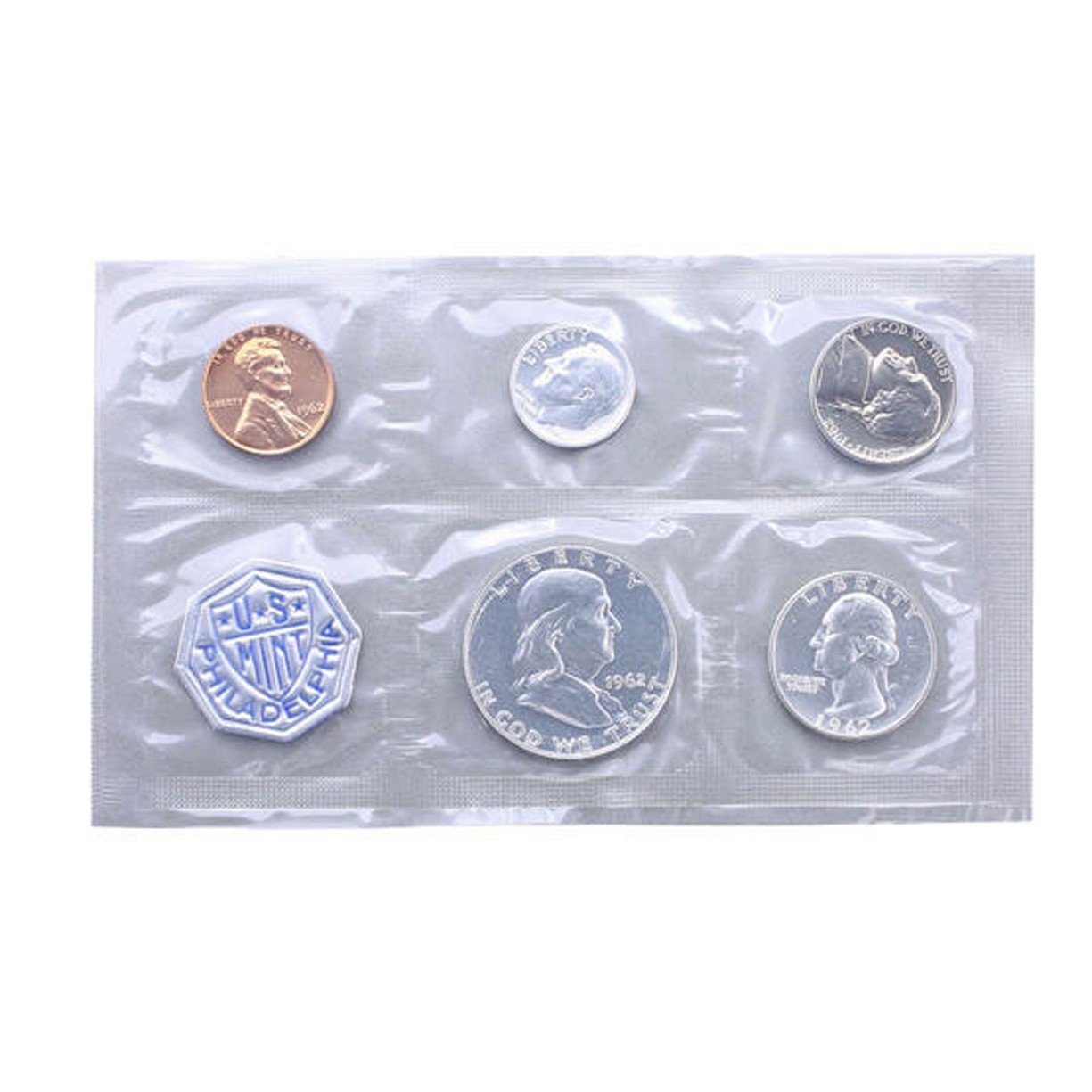 1962 Proof set Original Envelope 90% Silver US Mint (OGP) - 5 Coins