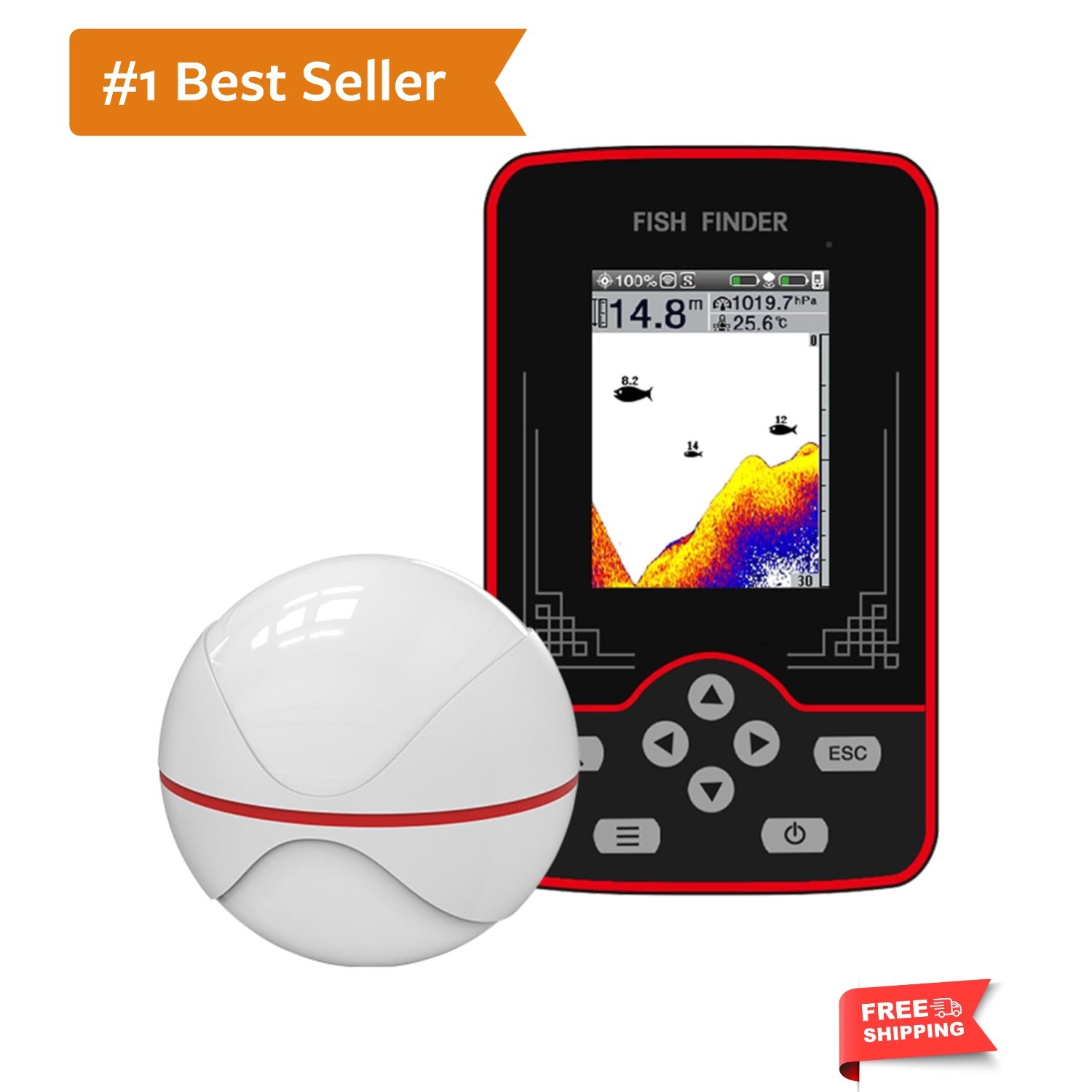 Kayak Portable Fish Depth Finder Handheld Fish Finder Wireless Fishfinder
