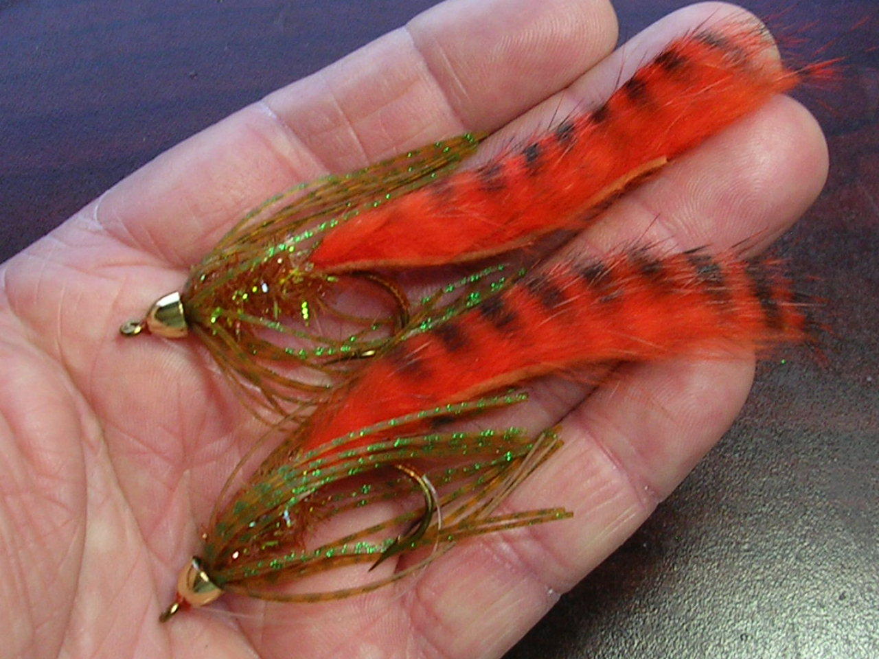 Bass Crawlers - Pumpkin/Teal/Hot Orange   bass flies