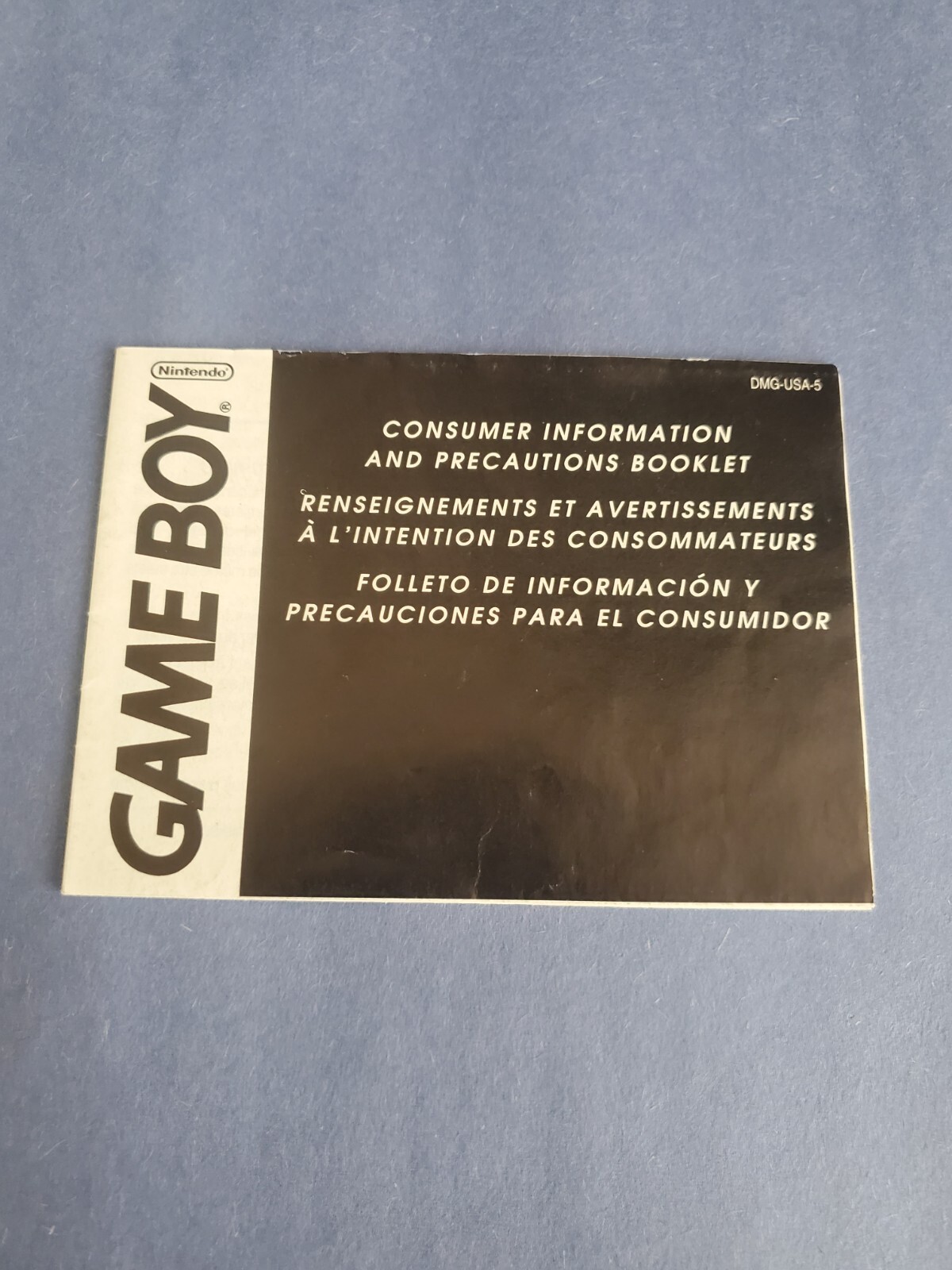 Game Boy Consumer Information And Precautions Booklet Fold Out DMG-USA-5