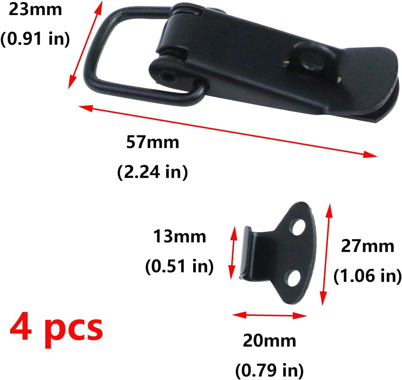 4 Pack Stainless Steel Spring Loaded Toggle Latch Catch Hasp for Cabinet Box