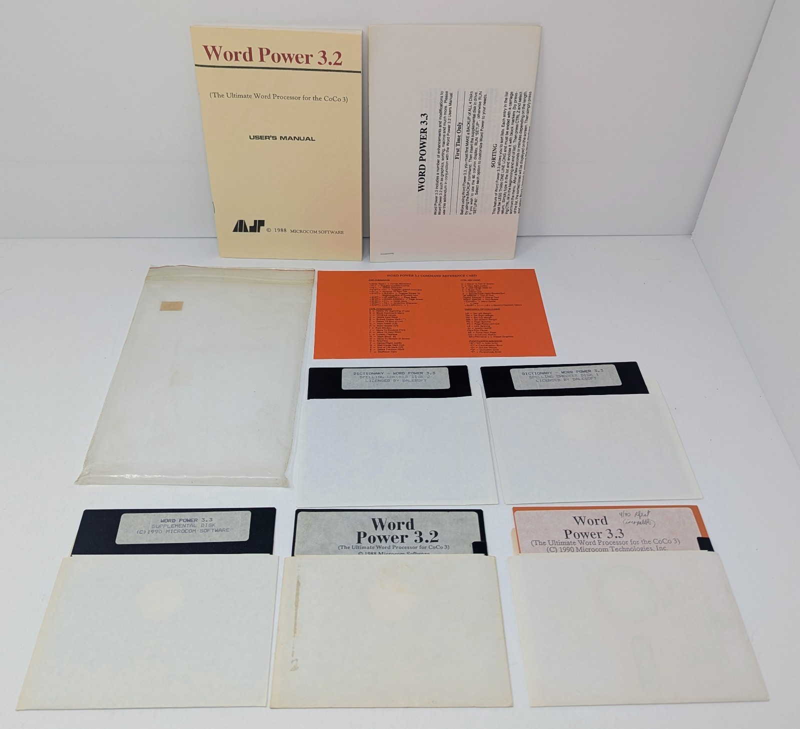Word Power 3.2 & 3.3 For Tandy CoCo TRS-80 - 1988 - w/ 5.25" Disks & Manual!