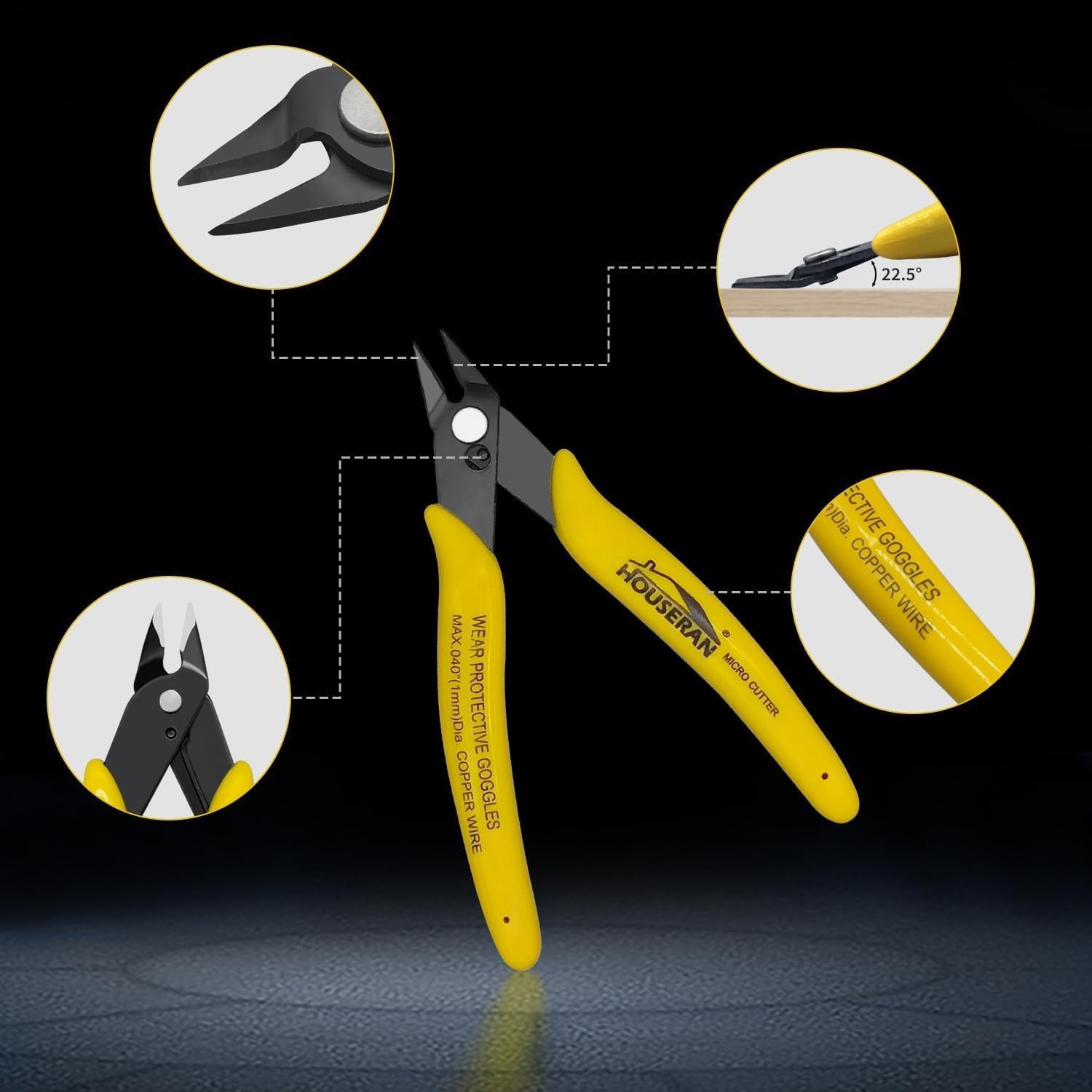 2 Pack Flush Cutters Small Wire Cutter Flush Cut Snips Side Cutter | Precision