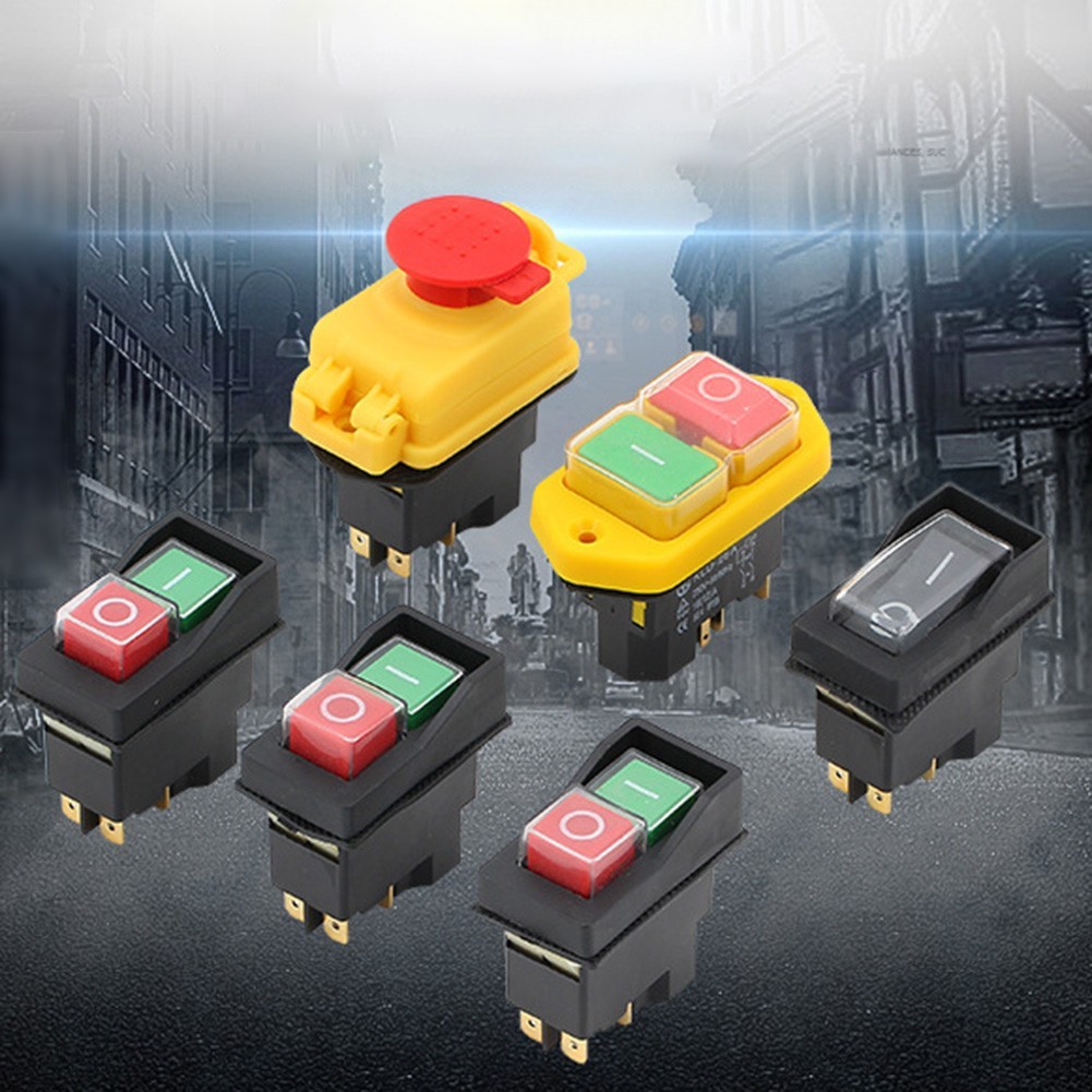 User friendly start button switch with power off and undervoltage protection