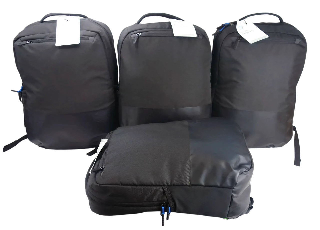 LOT OF 4 Dell Pro Slim Backpack for 15in Laptop - Zipper Closure - PO1520PS