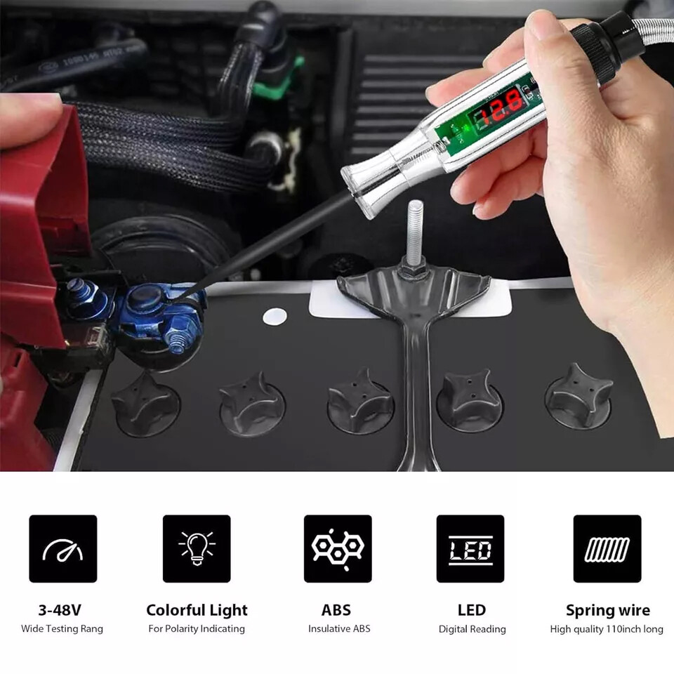 3-48V Car Auto Digital Power Probe Circuit Electrical Tester Test Device 7Ft