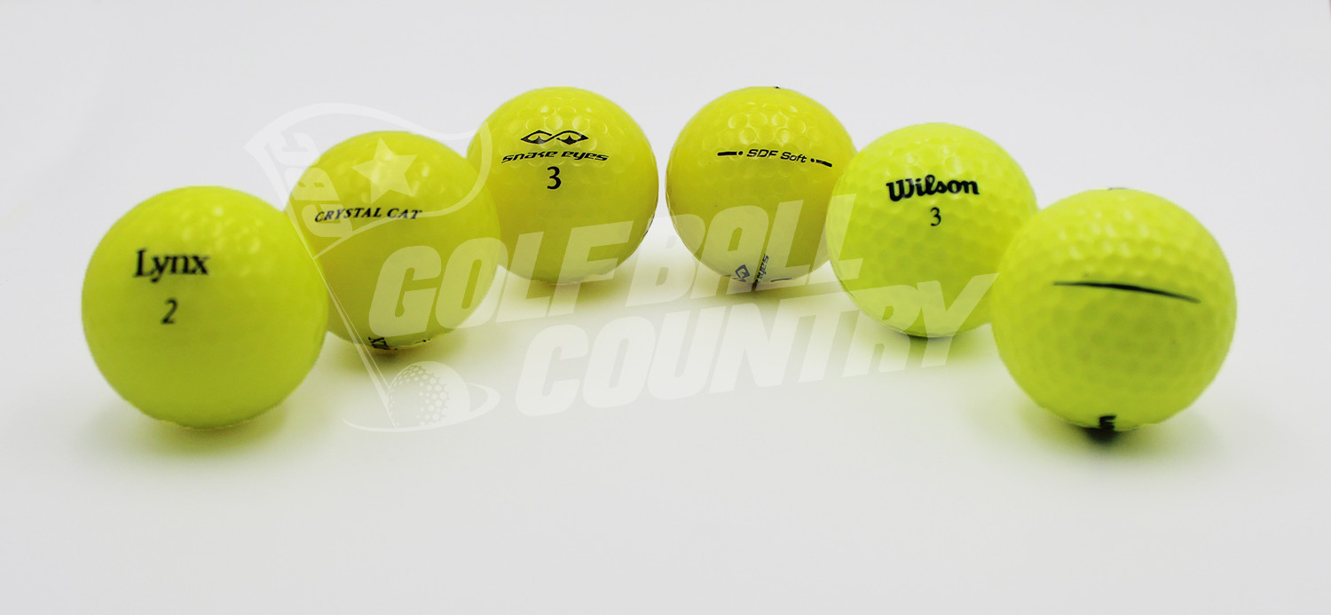 24 Assorted Yellow Mix Near Mint AAAA Used Golf Balls - FREE Shipping