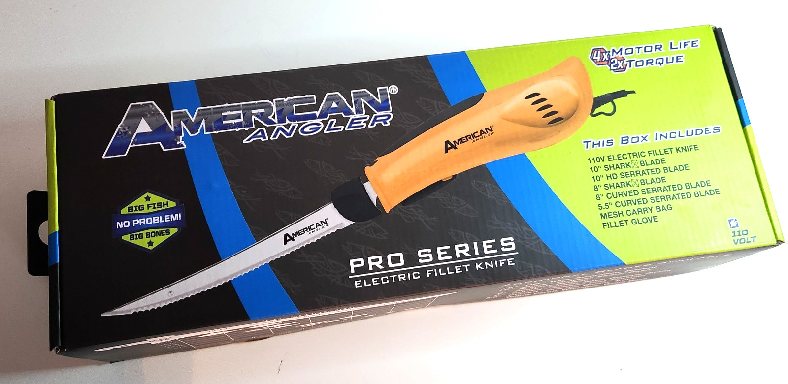 American Angler Pro Electric Fish Fillet Knife Sportsman Kit 5 Blades Brand New