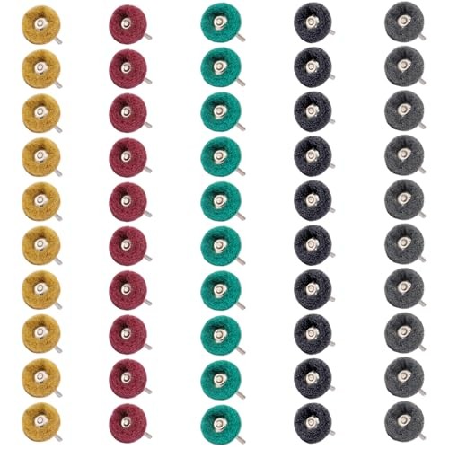 50 PCS Abrasive Buffing Wheels Set for Rotary Tool, 1 Inch