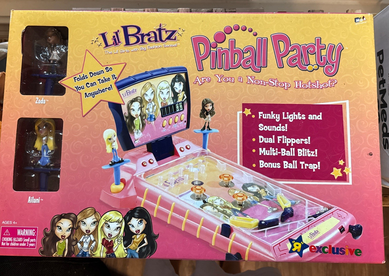 Lil Bratz Pinball Party Machine Zada Ailani Toys R Us exclusive NIB NEW 2004