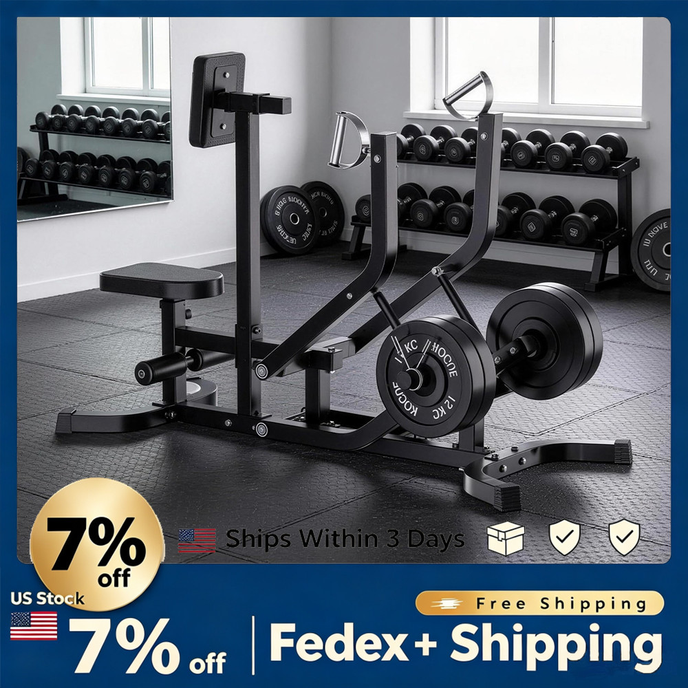 400lb Independent Arm Seated Row Machine, Multi-Grip, Plate Loaded Home Gym