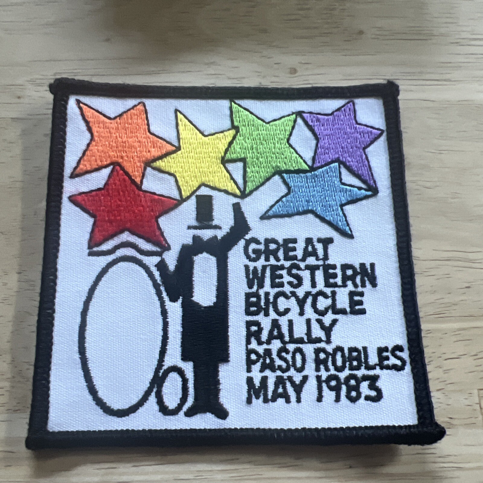 Vtg May 1983 Paso Robles CA GREAT WESTERN BICYCLE RALLY Patch.