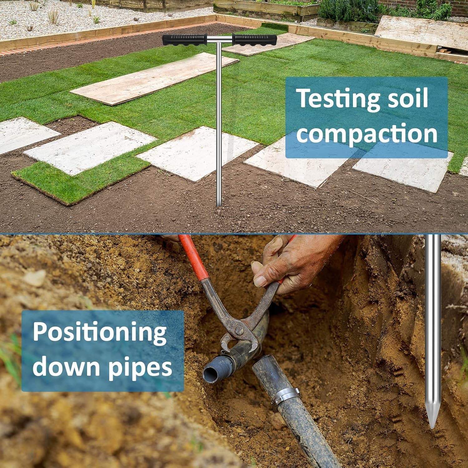 High-Quality 32-48 Inch Soil Probe Rod with Sharp Tip for Precise Depth Locating