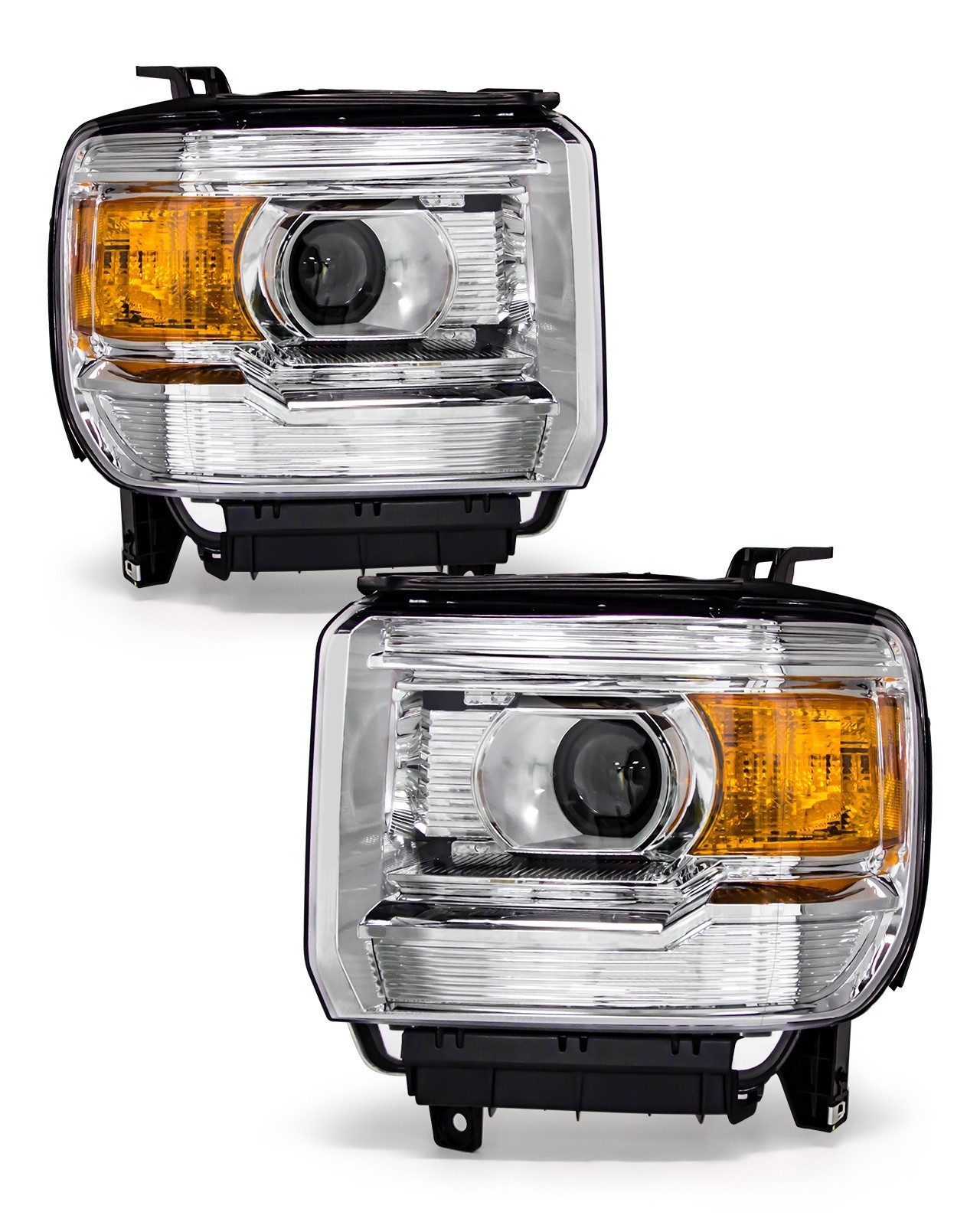 Pair Projector Headlights For 2014-2018 GMC Sierra 1500/ 2015-2019 2500HD 3500HD