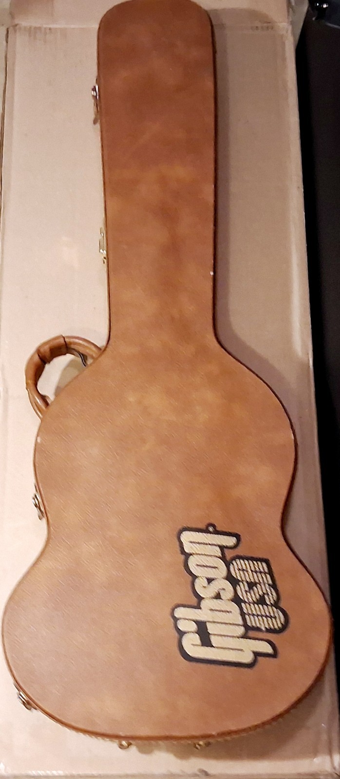 Vintage 90's Gibson SG guitar hard case brown tolex w/ sheath tumbler lock OHSC