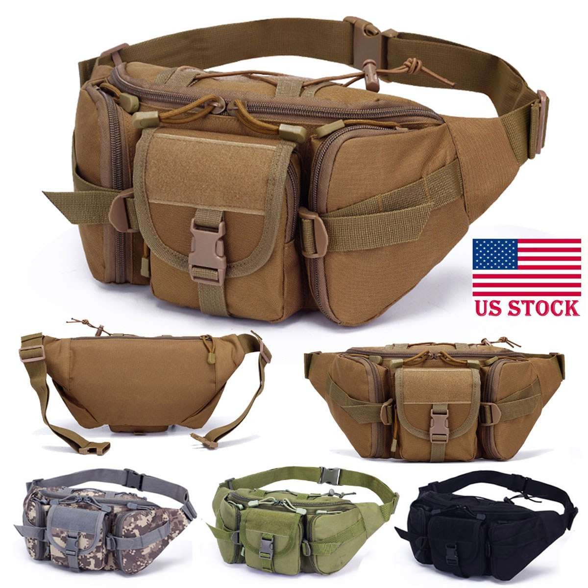 Outdoor Belt Bag Utility Tactical Waist Fanny Pack Pouch Military Camping Hiking