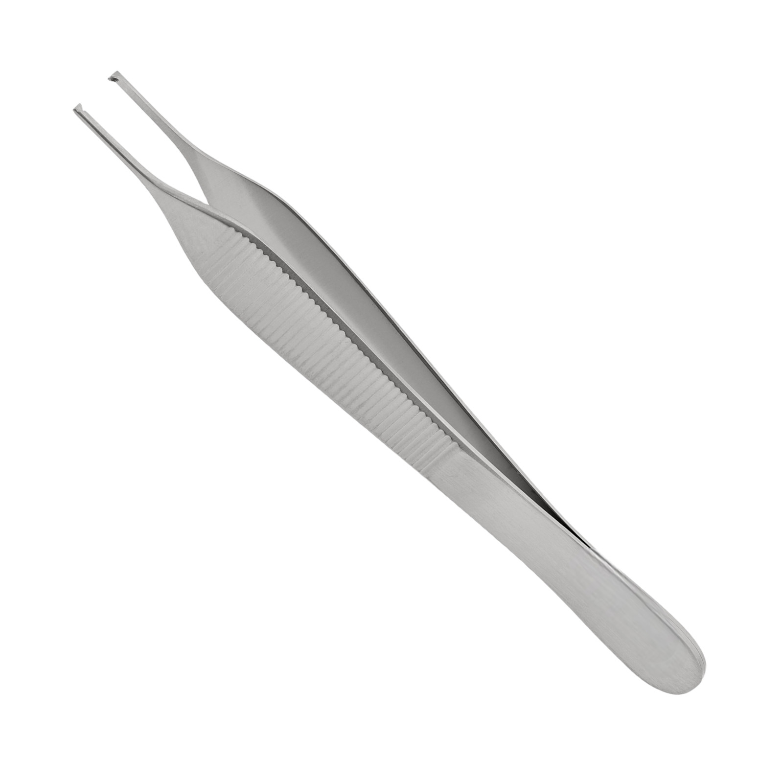 Adson Tissue Forceps, 4.75", Straight, Delicate Cross Serrated Tips, 1x2 Teeth