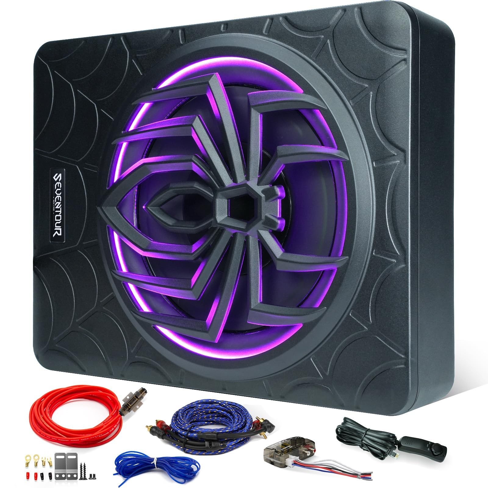 10" 1000W Slim Under Seat Powered Car Subwoofer Enclosed, Car/Truck Audio Sub...
