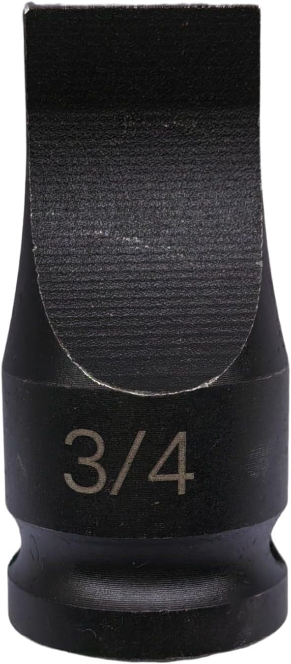 1/2" Drive Slotted Screwdriver Bit Socket, 3/4" Width x 0.115" Thickness Tip