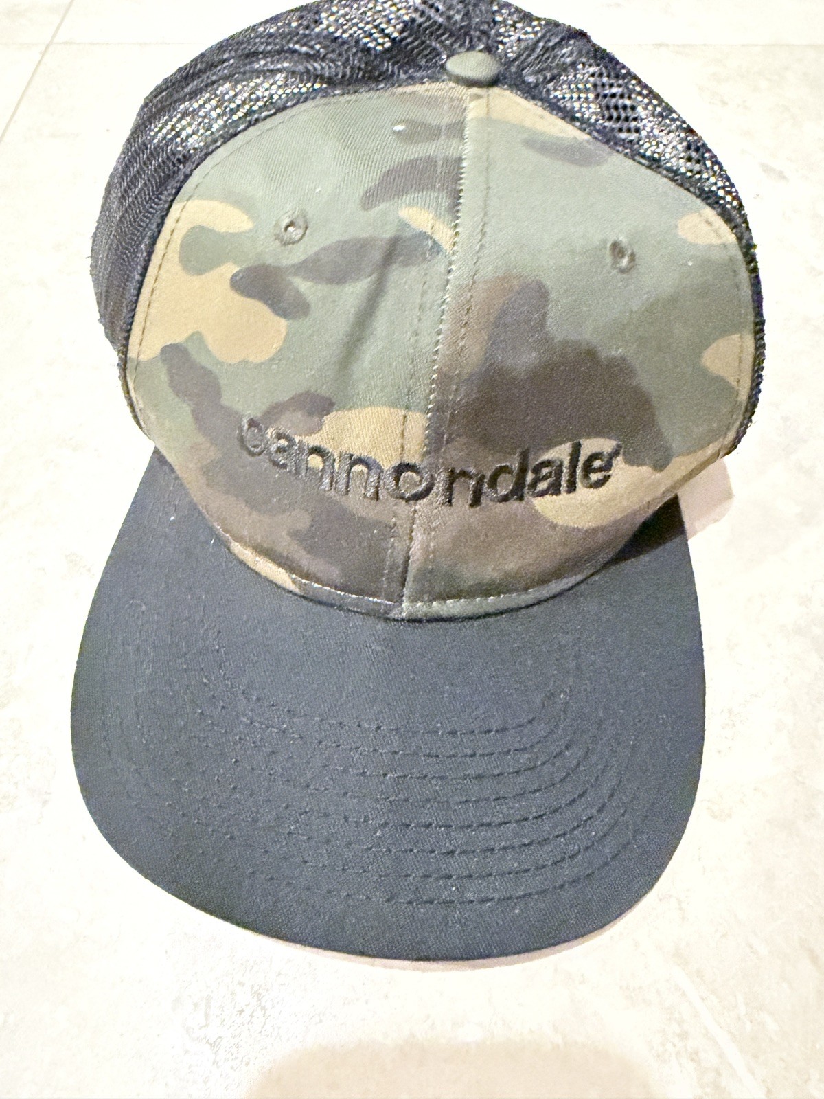 Cannondale Cycling Hat Bicycling SnapBack Hat mesh black White Camo Vintage cap