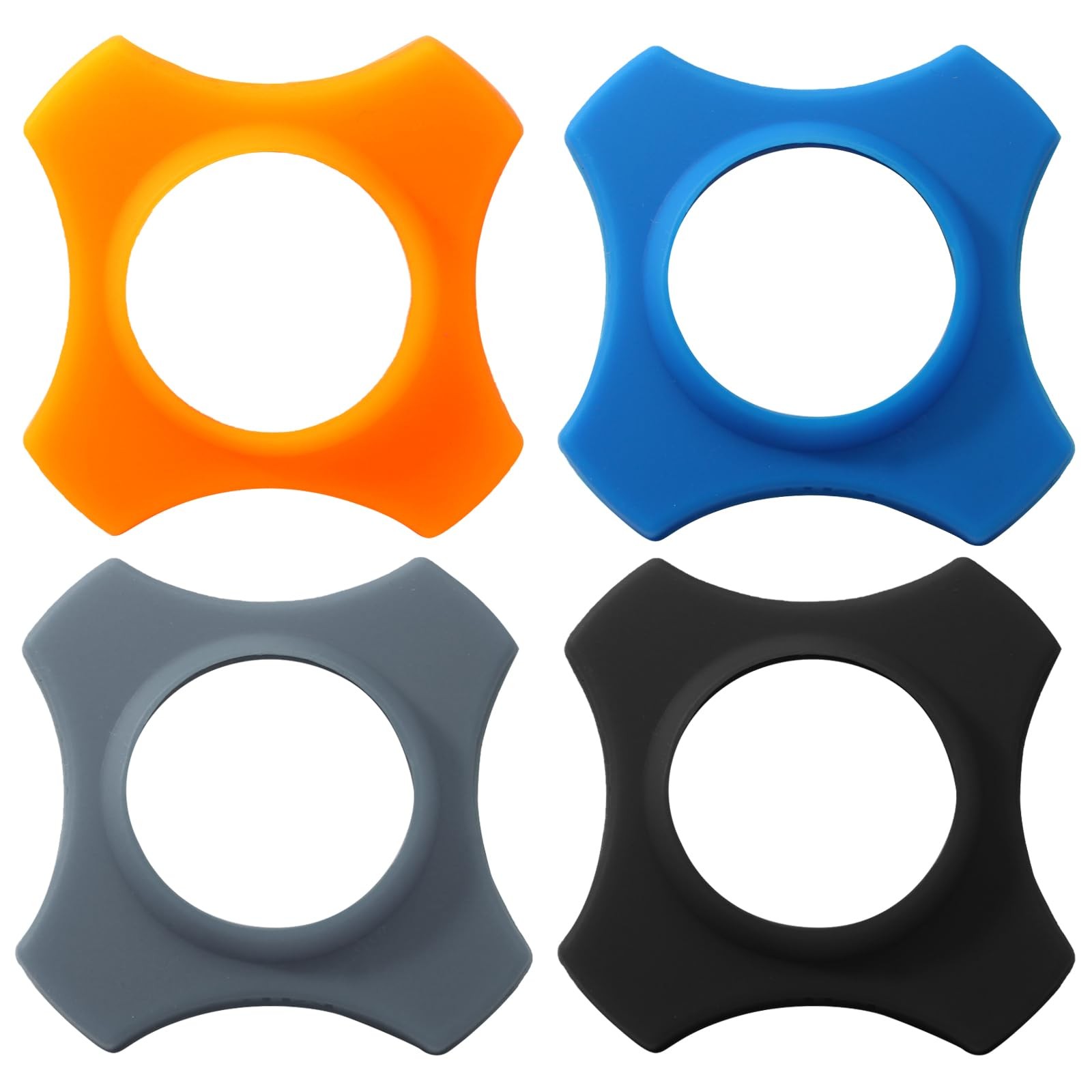 Bonsicoky 4 Pack Microphone Anti-Roll Rubber 4 Pcs, Black, Orange, Grey, Blue