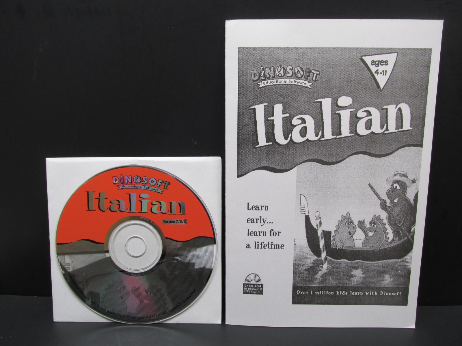 Dinosoft Italian, Windows 3.1X / 95, Dinosoft  1997, Never Used, No Box