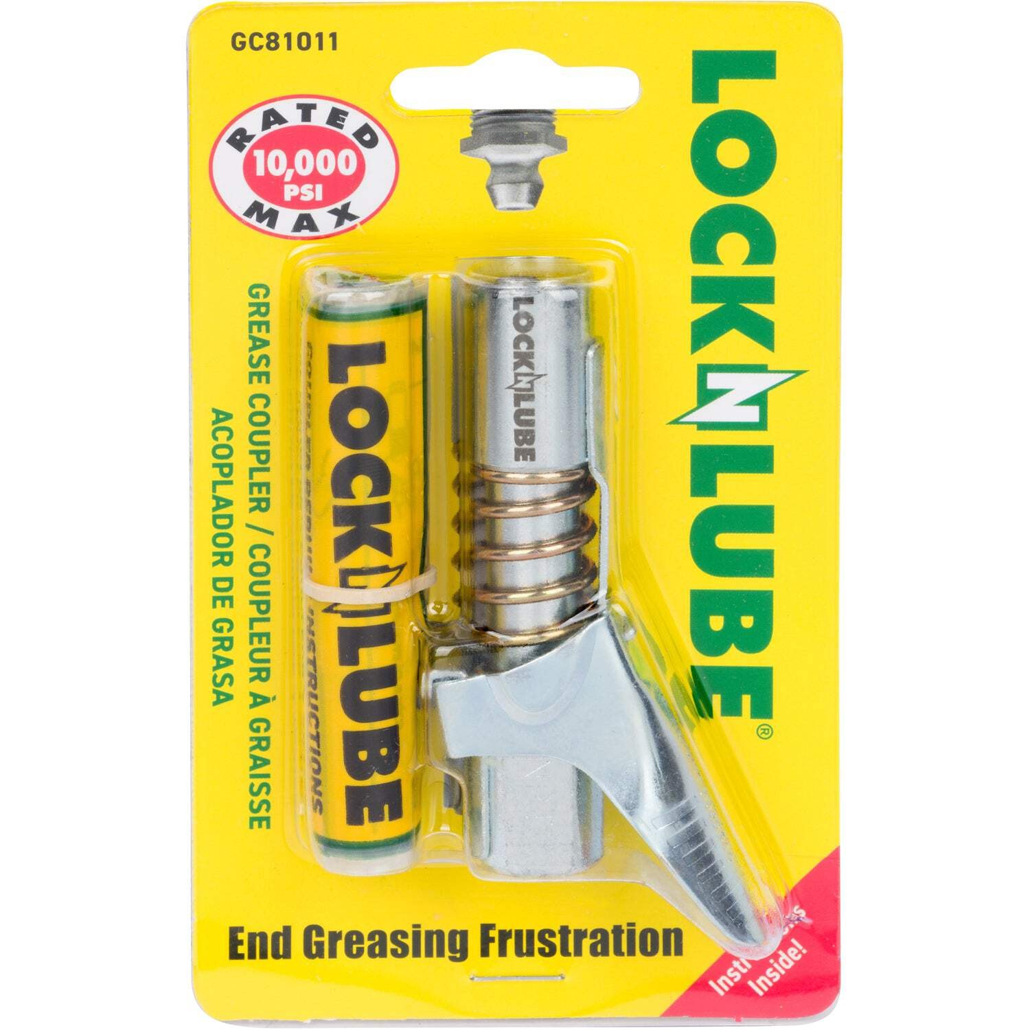 LockNLube® Grease Coupler with Spare Rebuild Kit