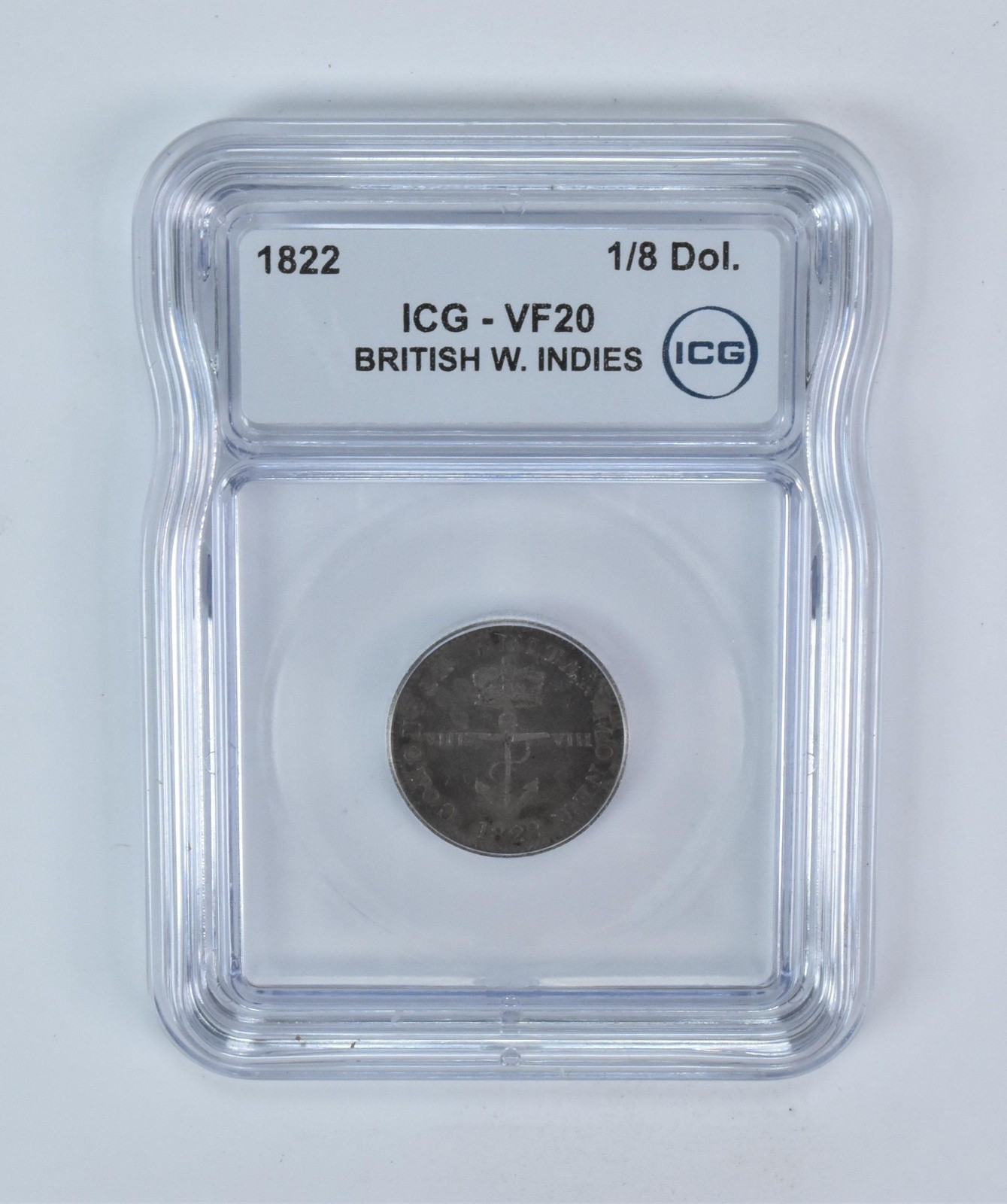 1822 British West Indies 1/8 Dollar VF20 ICG *5693