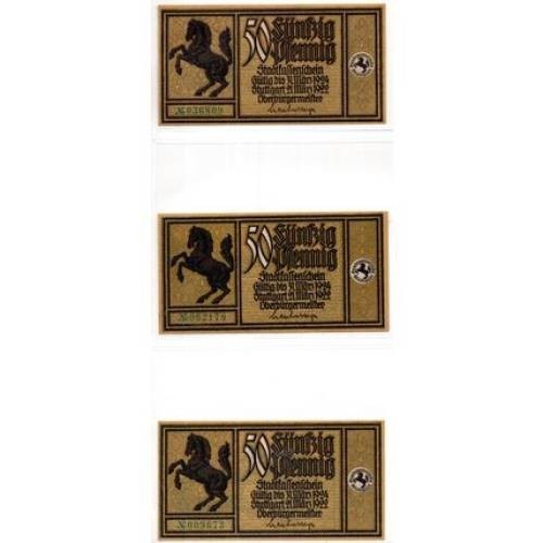 1922 Germany Stuttgart Notgeld Set of 12 Notes (1447)