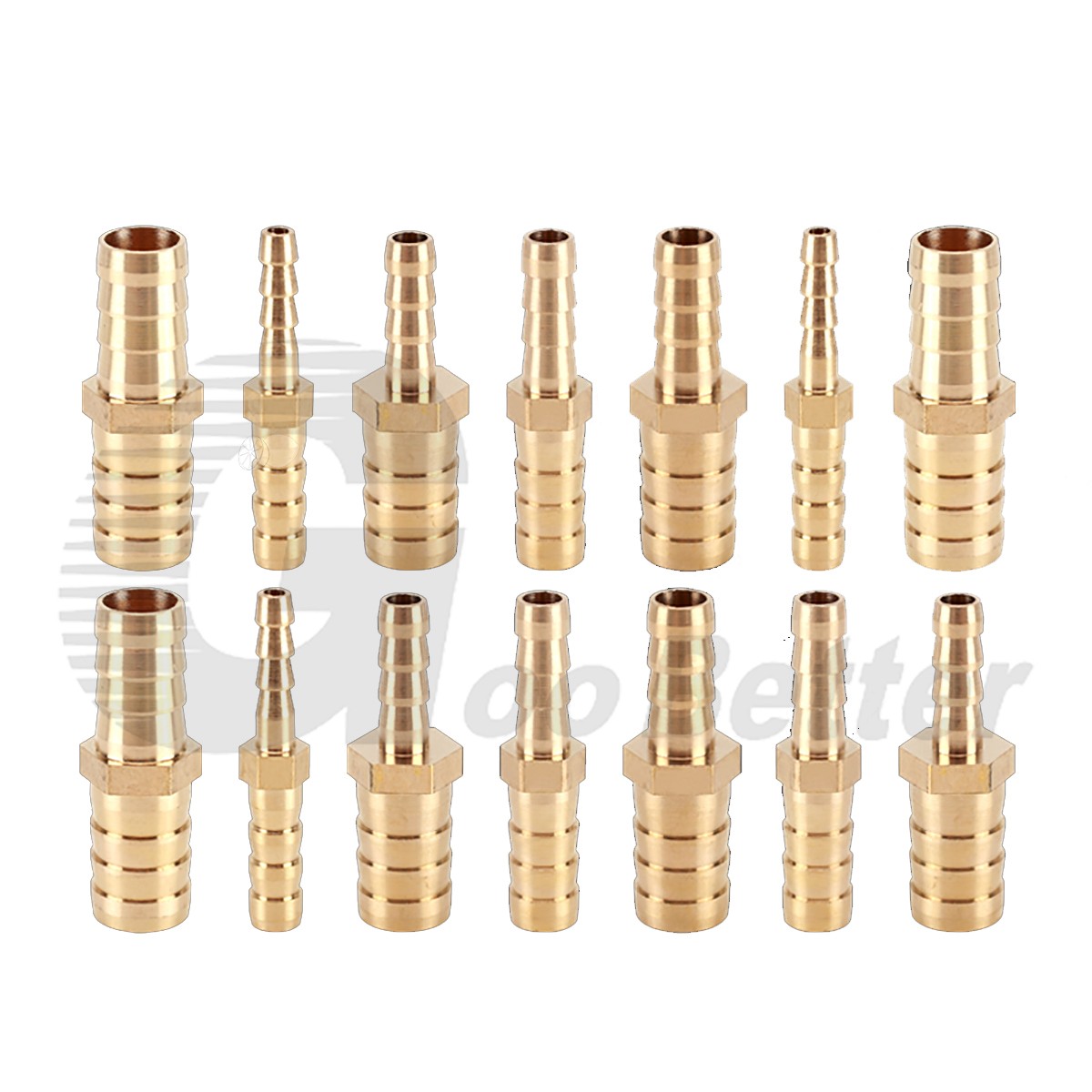 Brass Reducer Straight Barbed Hose Tail Pipe Fittings Adapter Air Fuel Water Gas