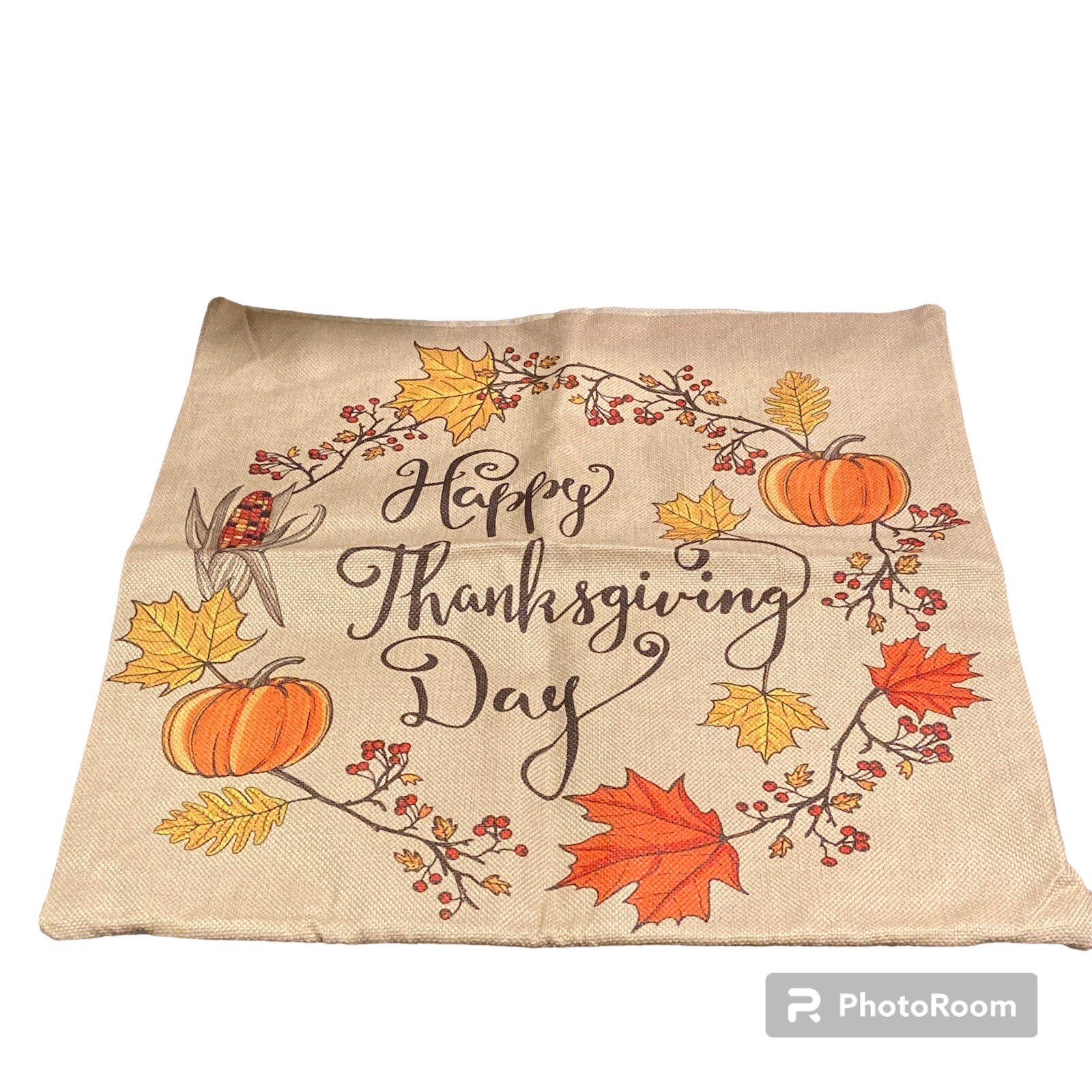 HOSL Thanksgiving Day Fall Zipper Decorative Pillowcase Cover 17 X 17