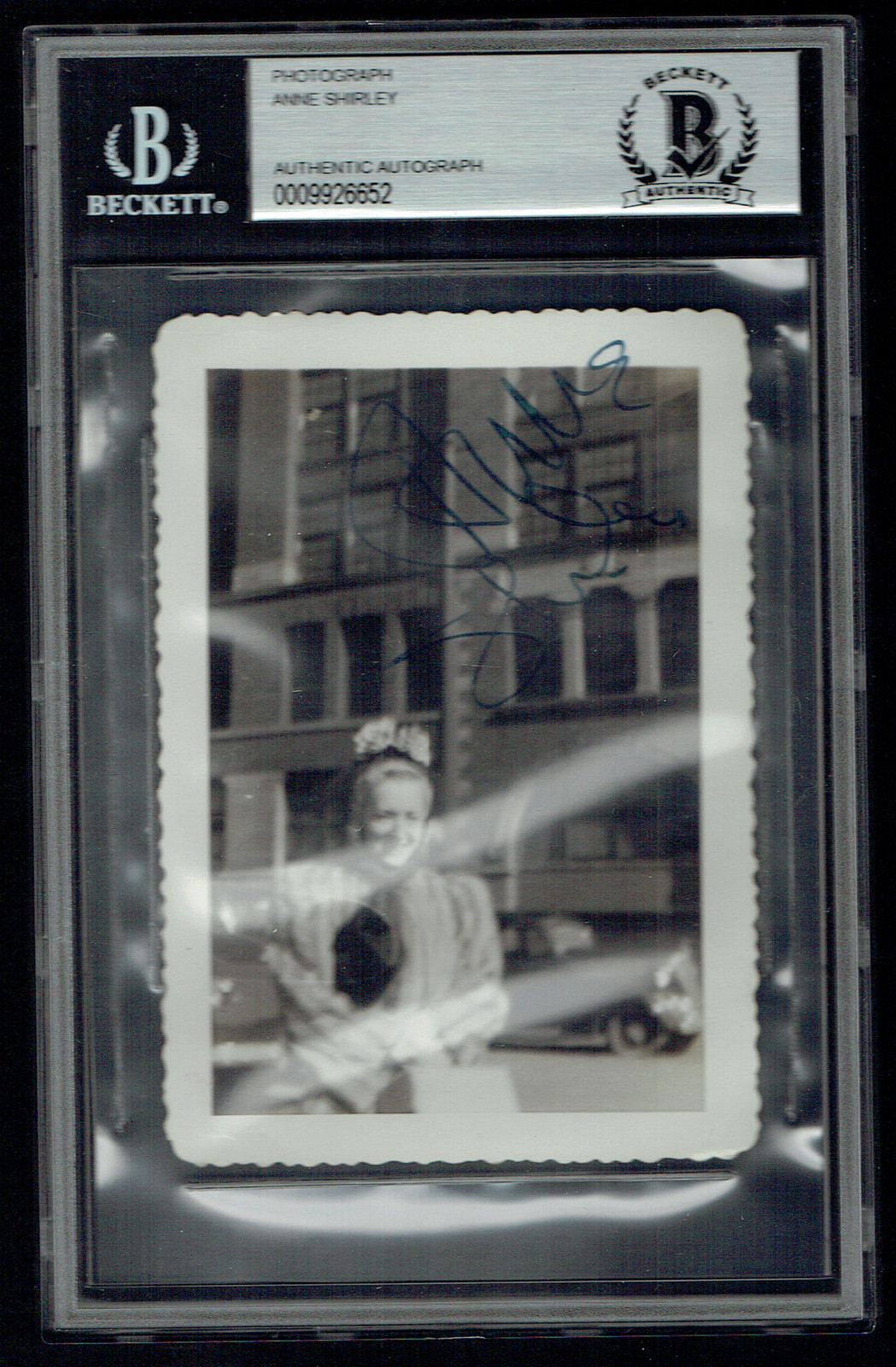 Anne Shirley (d 1993) signed autograph 3x4.5 Vintage 1940's Snapshot BAS Slabbed