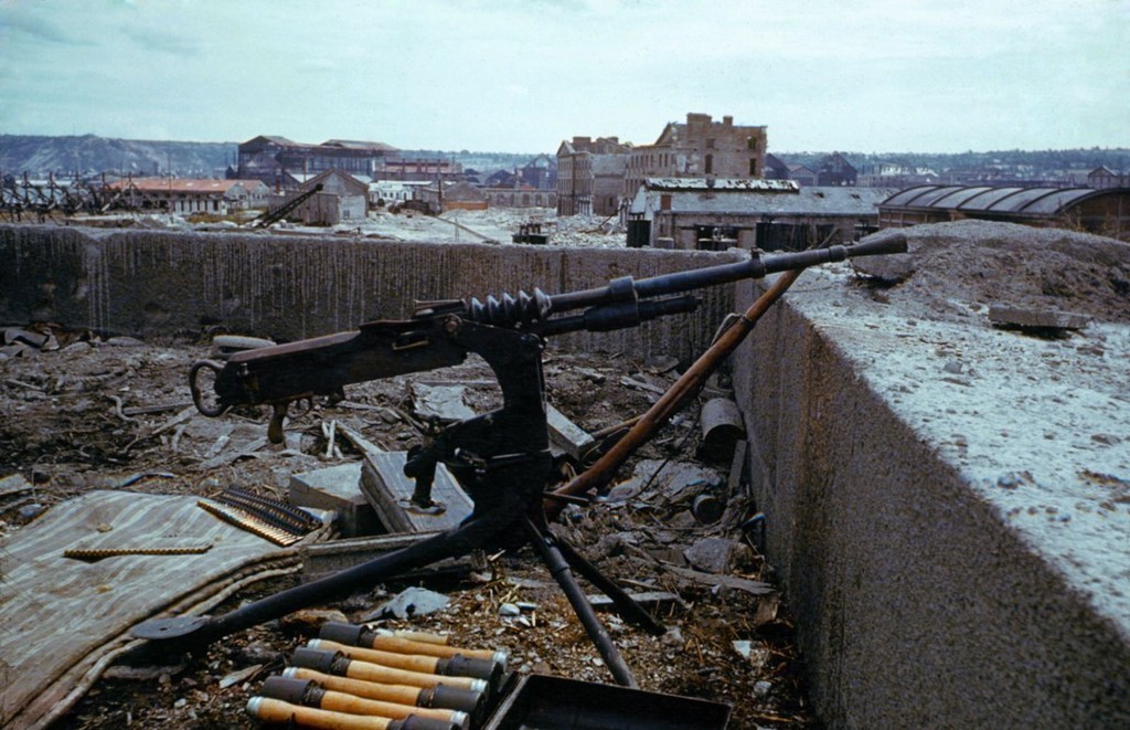 Color WWII Photo Abandoned German Position France 1944  WW2 World War Two / 2194