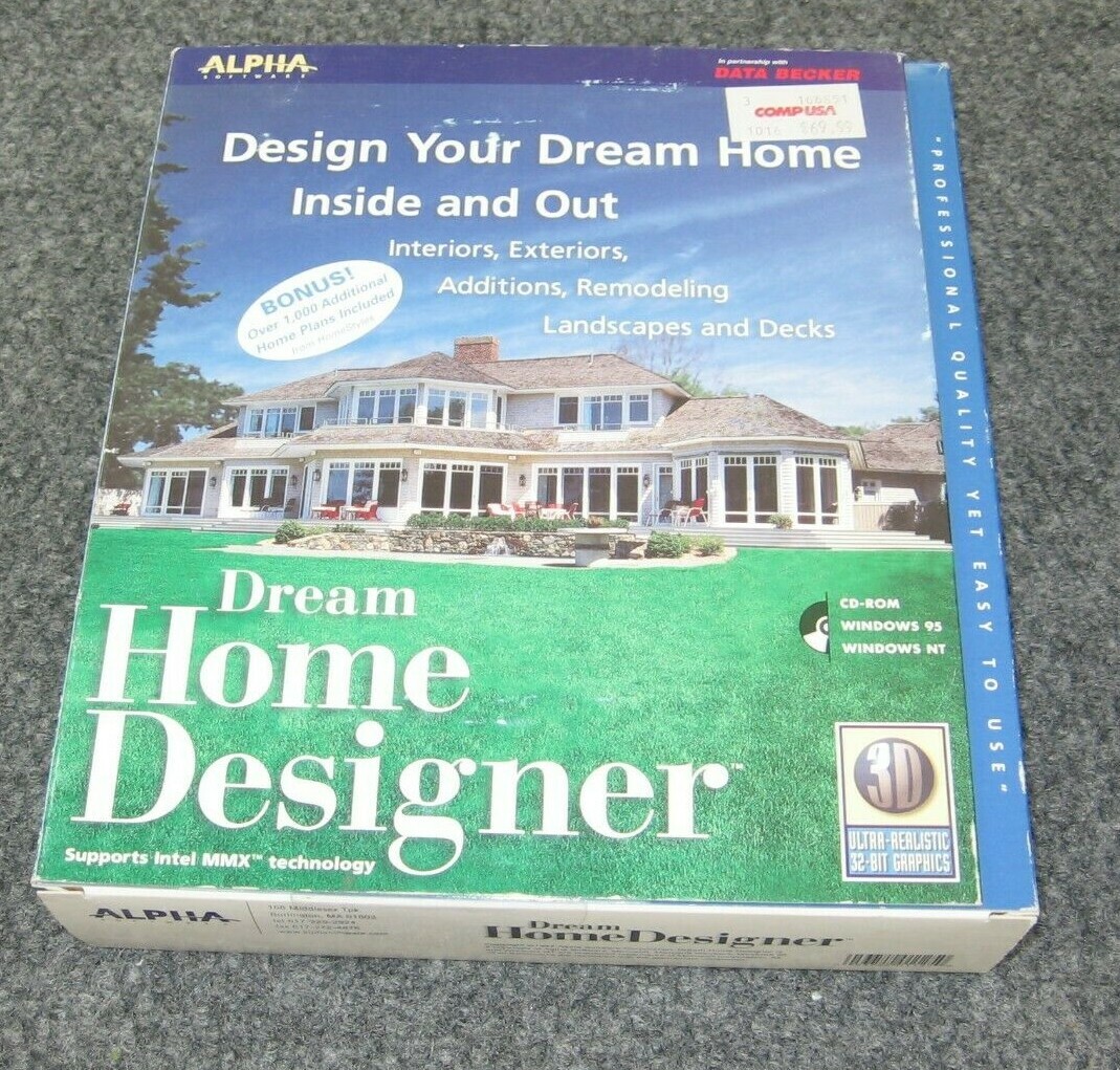 Alpha Software PC Vintage Computer DREAM HOME DESIGNER 1997 CD-ROM NEW Win 95