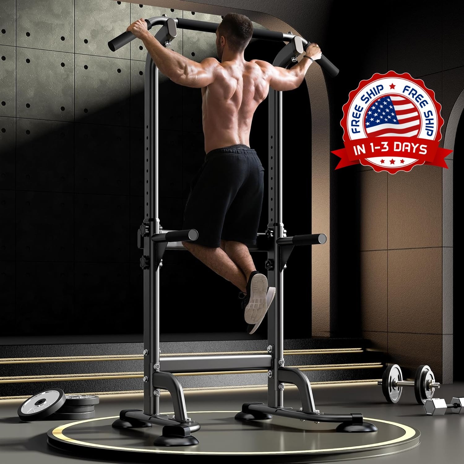 Estación de dominadas y fondos Power Tower, equipo de fitness multifunción NUEVO